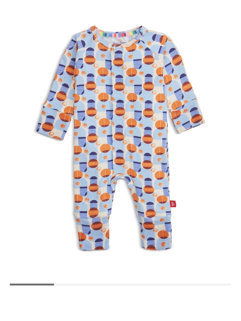 Magnetic Me basketball print footie onesie size 0-3 months